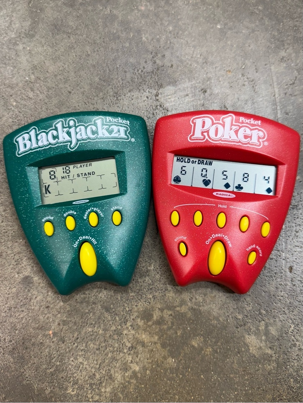 Radica Pocket Poker & Blackjack Electronic Games Lot